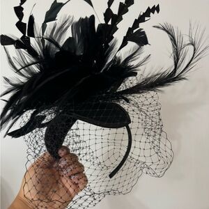 B’ack feather fascinator- new! Hand made